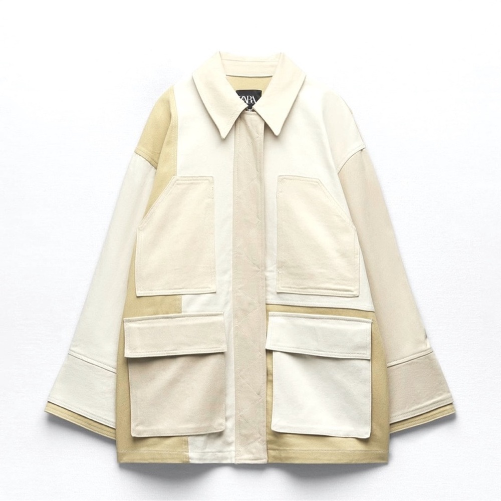 Zara Gabardine Patchwork Jacket - image 1